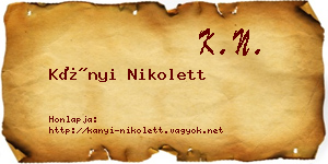 Kányi Nikolett névjegykártya
